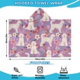 thumbnail image 2 of Goldendoodle Dog and Flower Floral Hooded Bath Towel，60"x35" for Ages 3 To 12 Kids, Quick Dry Lightweight Soft Microfiber Hood Beach Towel Cover Up for Kids, 2 of 7