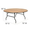 thumbnail image 5 of Flash Furniture Furman 6' Round All-Occasion Wood Folding Event Table, Natural/Black, 5 of 12