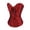 Red, variant on REDARER Jacquard Ruffled Corset Lace Up Back Satin Bow Front Buckle Waist Shaping Bustier for Gothic Halloween Party Cosplay Outfit,S