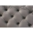 thumbnail image 4 of Avara Glam and Luxe Gray Velvet Fabric Upholstered Gold Finished Button Tufted Bench Ottoman, 4 of 5