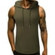 thumbnail image 1 of Sudadera con capucha sin mangas Meitianfacai para hombre, moda para hombre, sin mangas, color sólido, con cordón, informal, manga corta, blusa con capucha, tops de verano, 1 of 3