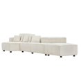 thumbnail image 7 of 155" Sectional Modular Sofa, Modern L-Shaped Corduroy Upholstered Deep Seat Corner Sofa 4-Piece Set with Reversible Chaise, Minimalist Style Couch for Living Room, Apartment, Office, Beige, 7 of 7