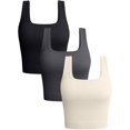 thumbnail image 1 of SURJDE Women's 3 Piece Tank Tops Ribbed Seamless Workout Exercise Shirts Yoga Crop Tops, 1 of 4