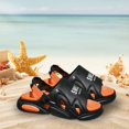 thumbnail image 1 of Sandalias deslizantes para hombre, sandalias de playa con punta abierta, antideslizantes, a la moda, para viajar y caminar Negro Naranja 44 45, 1 of 8