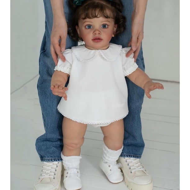 Muñeca Reborn para niños pequeños iCradle Realistic, 66 cm, hecha a mano, de silicona