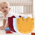 thumbnail image 4 of rygai Baby Bib Convenient Easy to Clean Soft Ruffles Design Infant Feeding Saliva Towel for Daily Usage ,Yellow, 4 of 8