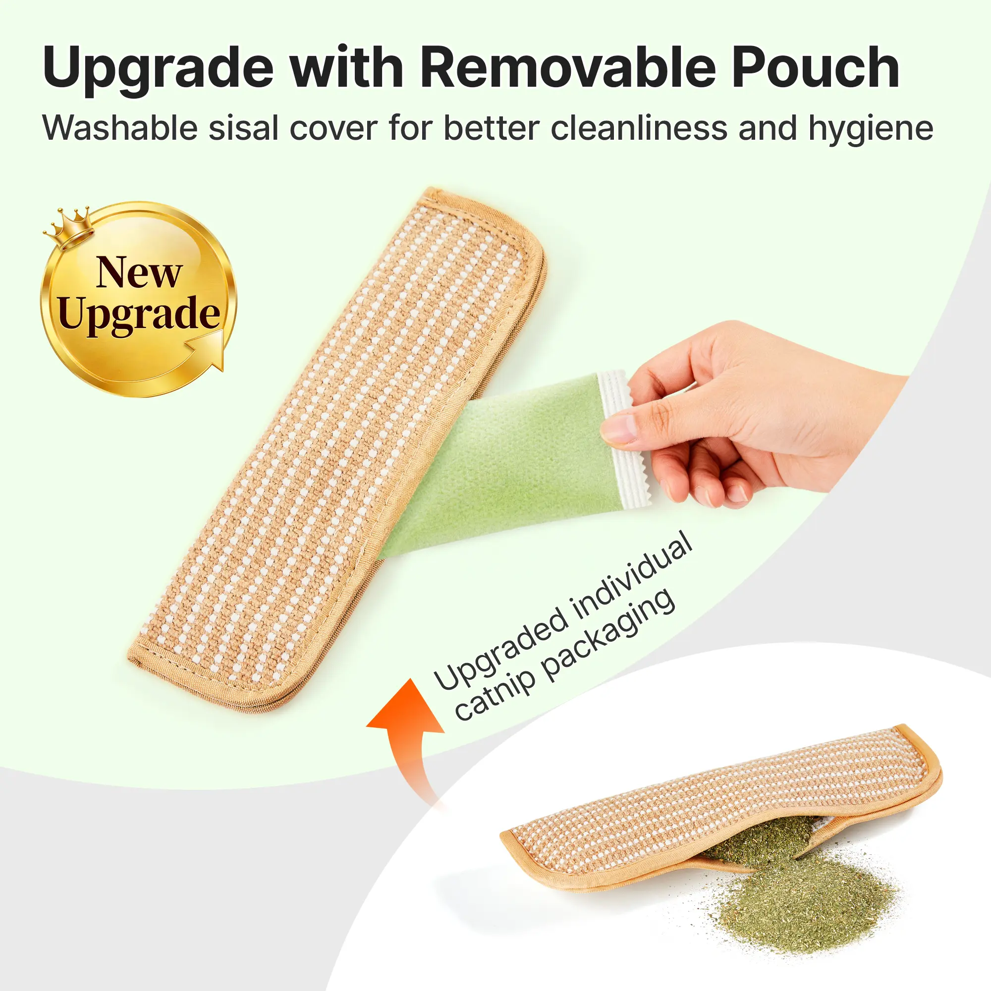 Potaroma Interactive Catnip Chew Toy with [6000mg A+ Organic Catnip], Soft Sisal Material Scratching and Kicker Cat Toys for Indoor Kittens, Drives Bored Cats Crazy with Fun #SummerVibes #petlovers