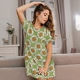 thumbnail image 3 of Gukieu Daisies Flowers Print Women's Nightgown, A-line Round Neck Short-sleeved Nightgown Pajamas Home Wear Suitable for Home and Outing, 3 of 6