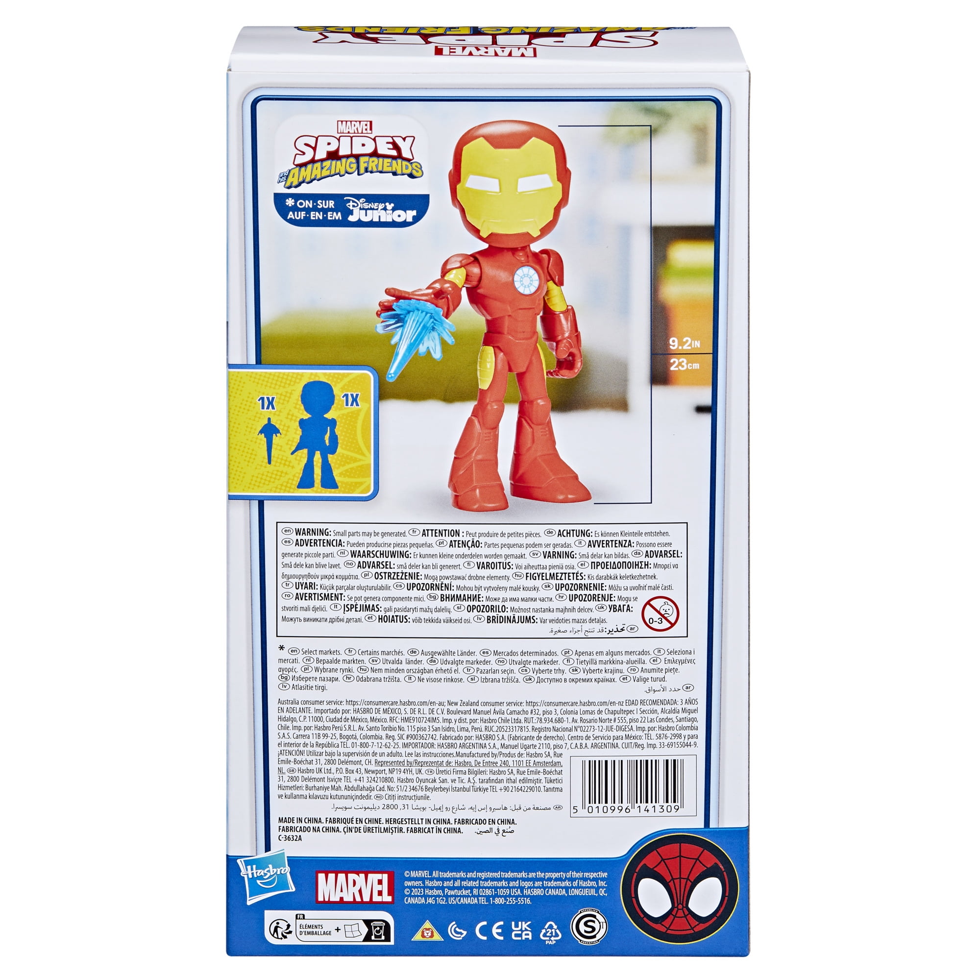 Marvel Spidey Spidey et ses Amis Extraordinaires, figurine de super-héros format géant Iron Man pour enfants, dès 3 ans