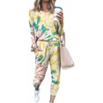 thumbnail image 4 of Guardurnaity Tela respirable determinada de la sudadera deportiva elegante del poliéster para el sistema largo de la sudadera de la manga de la conjuntos de ropa amarillo S, 4 of 6