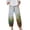 Green, variant on JURANMO Womens Linen Capri Pants Clearance,Womens Capri Pants for Summer Beach Elastic Waist Cropped Pants with Pockets