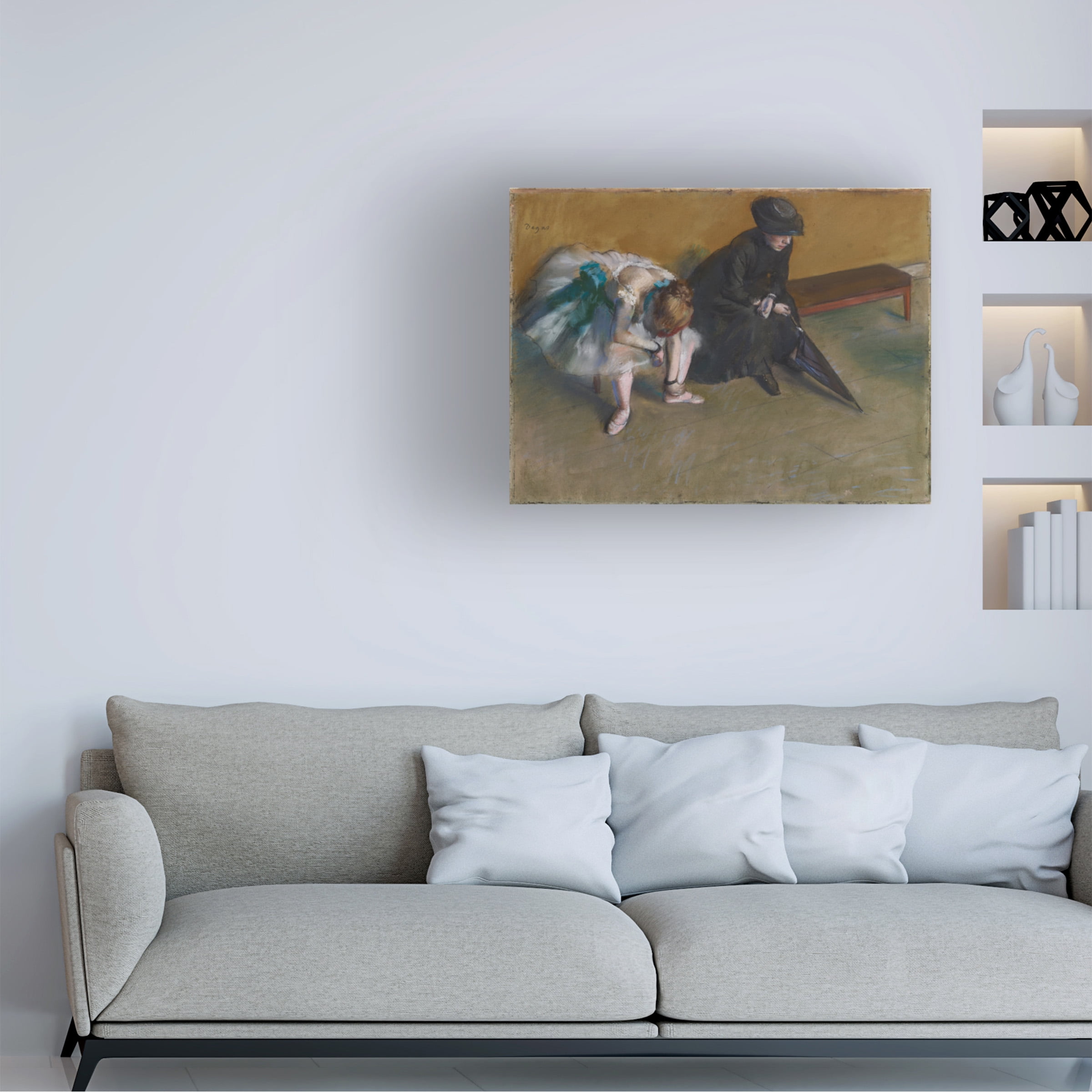 Degas 'Waiting' Canvas Art