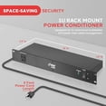 thumbnail image 2 of Pyle PDU Power Strip Surge Protector - 150 Joule 15 Amp 9 Outlet, Heavy Duty Electric Extension Cord Strip - 1U Rack Mount Protection Power Outlet Strip W/ AC Filter - PCO850, 2 of 6