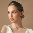 thumbnail image 5 of Unique Bargains 1 Pc Fashion Faux Diamond Knitted Crossover Headband for Women 5.91"x2.17" Beige, 5 of 6