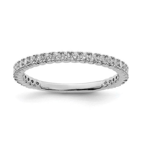Sterling Silver Rhodium Plated 30 stone CZ Ring Size 7