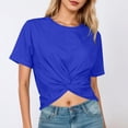 thumbnail image 2 of Jamsmile Women Tshirts Crop Tops Summer Casual Short Sleeve Round Neck T Shirts Daily Wear Basic Cropped Tee Shirts, 2 of 5