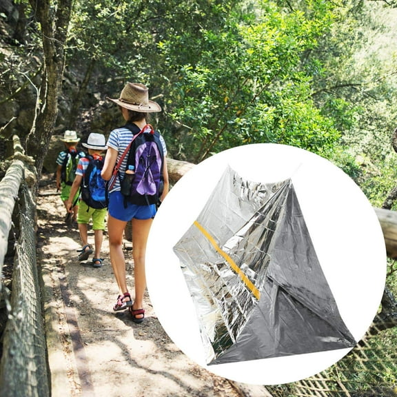 MUSEYA 2Pcs Silver Backpacking Emergency Shelter Tent Keep Warm for Cycling