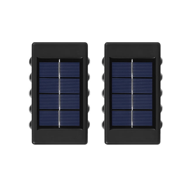Bewildely Lámpara de pared de pasarela de camino de luz Solar recargable de 2 piezas, luces de cubierta de detección automática de paisaje, accesorios Iluminación y accesorios 10LED cálido Bewildely HA073241-04