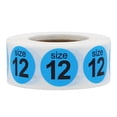 thumbnail image 1 of Autocollants Bleu Clair Taille de Chaussure 12 0.75 Pouces Pouce Rond Lot de 500, 1 of 3