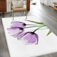 thumbnail image 2 of Purple Tulip 3x5 Area Rugs for Living Room, Flower Farmhouse Floral Non Slip Floor Mat Washable Low-Profile Indoor Carpet for Bedroom, Dining Room, Bathroom, 2 of 9