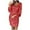 Red, variant on Womens Dresses Party Dress Solid Color with Sequined Stitching Shining Club Style Long Sleeved Mini Elegant Party Dresses for Women Red S