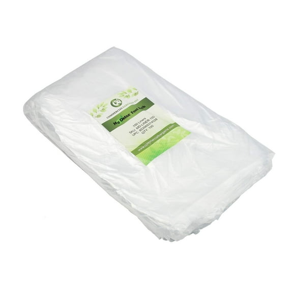 200 Disposable Lightweight Non-Toxic Plastic Foot Liners for Large Ionic My Detox Foot Tub Basin Size 28" X 28" 20% Thicker - 15-16 Microns