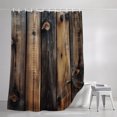 thumbnail image 3 of Shower Curtains for Bathroom, Black Brown Board Waterproof Fabric Shower Curtain, Vintage Chic Shabby Wooden Grain Decorative Bathroom Curtain for Bathtub, 36"x72", No Hooks Included, 3 of 9