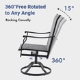 thumbnail image 2 of Patio Furniture Patio Dining Chairs Set of 2, Swivel Outdoor Patio Chair with Paded Textilene Fabric, All Weather Outdoor Seats Ergonomic Comfort, Perfect Seats for Backyard, Balcony, and Garden,Out, 2 of 15