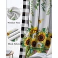 thumbnail image 3 of Sunflowers Blackout Curtains for Bedroom Living Room Darkening Curtains 63 Inches Long Spring Farmhouse Country Truck Floral Black Plaid Window Curtain 2 Panels Set Window Treatment Drapes 42"x63", 3 of 9