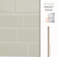 Smart Tiles Peel and Stick Backsplash, 5 Adhesive Tiles, Metro Beige, 11.55"x8.38"