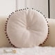 thumbnail image 1 of Nvzi Geometric Pattern Soft Round Chair Pad with Gradient Pom Pom Chair Cushion Garden Patio Home Kitchen Office Seat Cushion (White,Diameter 16), 1 of 5