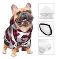 thumbnail image 3 of Goofa Buffalo Plaid Forest Pattern Small Dog Sweater Hoodies Pet Grey Hooded Soft Fleece Sweatshirts with Pocket Fall Winter Puppy Cat Sweaters Warm Clothes-Medium, 3 of 8