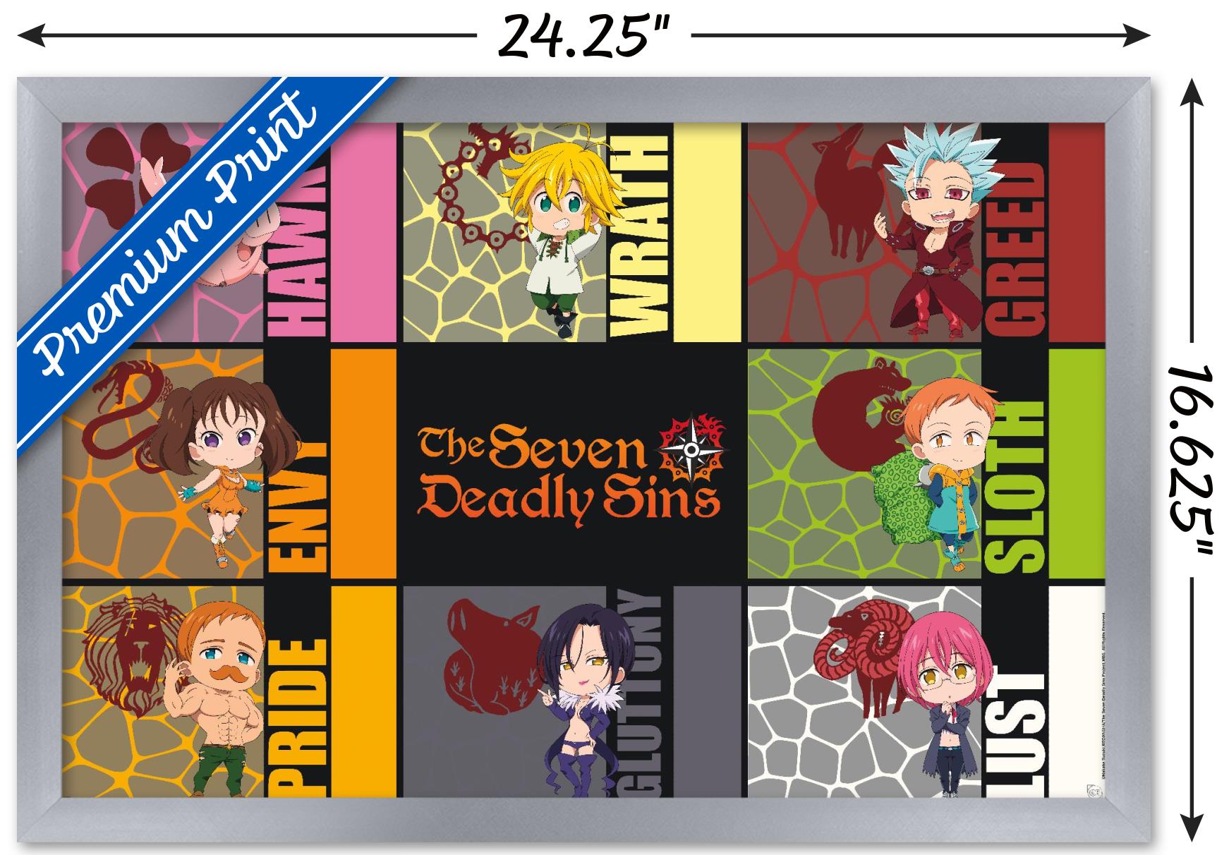 The Seven Deadly Sins: Season 3 - Chibi Sins Wall Poster, 14.725" x 22.375" Framed