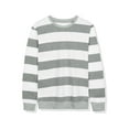 thumbnail image 5 of Lars Amadeus Men's Striped Sweatshirt Regular Fit Round Neck Long Sleeves Printed Pullover Sweatshirts S White Gray, 5 of 7
