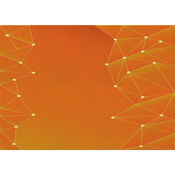 Ahgly Company Machine Washable Indoor Rectangle Transitional Neon Orange Area Rugs, 8' x 10'