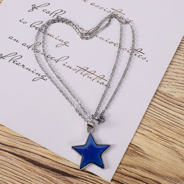 Mood Sea Star Pendant Necklace Temperature Sensing Color Changing Chain  Jewelry Gift for Women