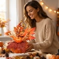thumbnail image 5 of Pre Assembled Artificial Pumpkin Fall Centerpiece, Non Wilting Fade Resistant Weighted Base Table Arrangement, Warm Seasonal Decor For Dining Mantel Halloween Thanksgiving Home Styling, 5 of 5