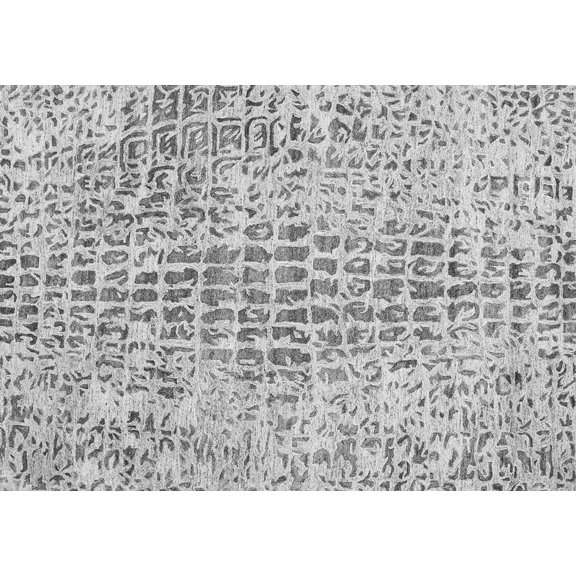 Ahgly Company Indoor Rectangle Abstract Gray Contemporary Area Rugs, 2' x 5'