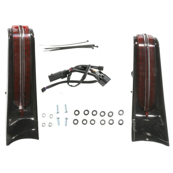 Ciro Black Rear Filler Panel LED Lights w/Red Lens (40049)