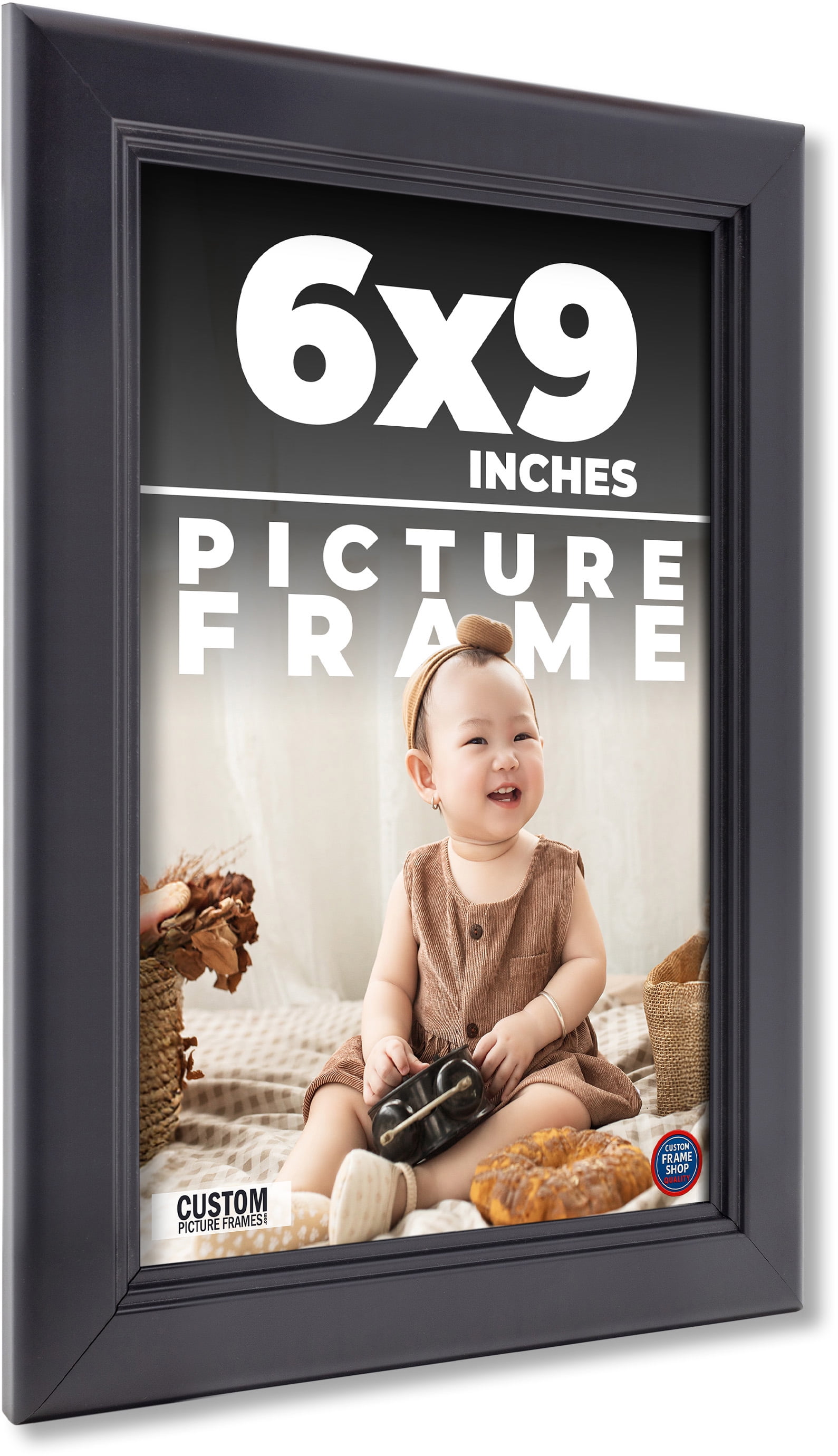 6x9 Frame Silver Stainless Steel Solid Wood Picture Frame | 0.75