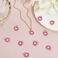 thumbnail image 3 of 1 Box 10Pcs Butterfly Charms for DIY Bracelets 18K Gold Plated Brass Flat Round Cerise Enamel Animal Charms with Loop for DIY Jewelry Making Choker Necklace Earring, 3 of 6