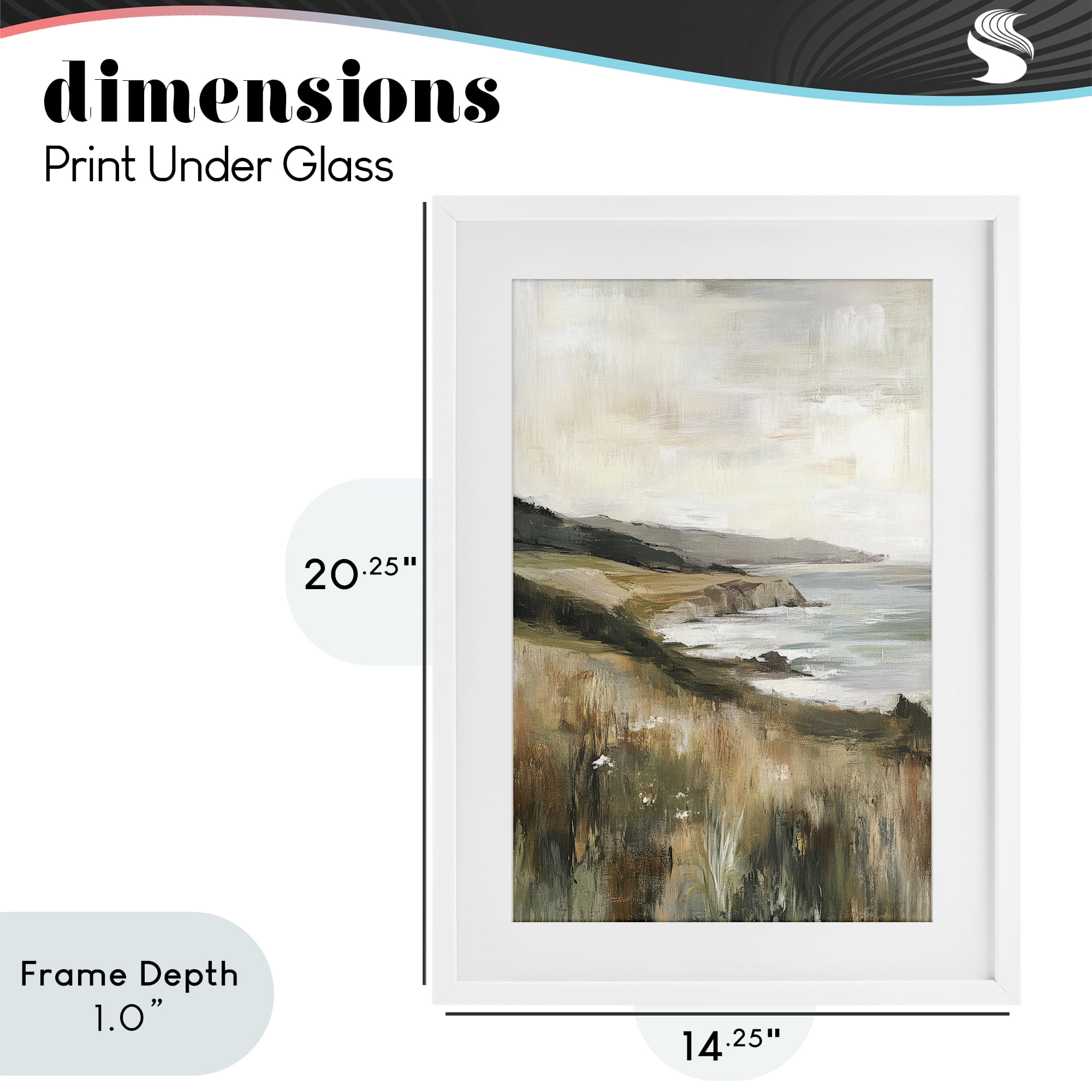 Stupell Industries Northern Coast Cliffside White Framed Print Under Glass, design by Petal Prints Design