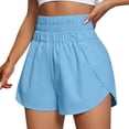 thumbnail image 2 of Bmisegm Women's Workout Shorts Solid Color Elastic High Waisted Athletic Yoga Gym Shorts Casual Summer Shorts for Women Blue XS, 2 of 7