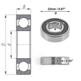 thumbnail image 4 of Rodamientos de bolas de ranura profunda Unique Bargains 6900VV P0 10x22x6mm Lubricados con doble sello de goma tono negro plateado para ruedas de scooter y patineta, 4 of 6