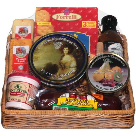 Deli Direct Wisconsin Cheese & Sausage Medium Gift Basket 9 pc (Best Gift For Cheese Lovers)