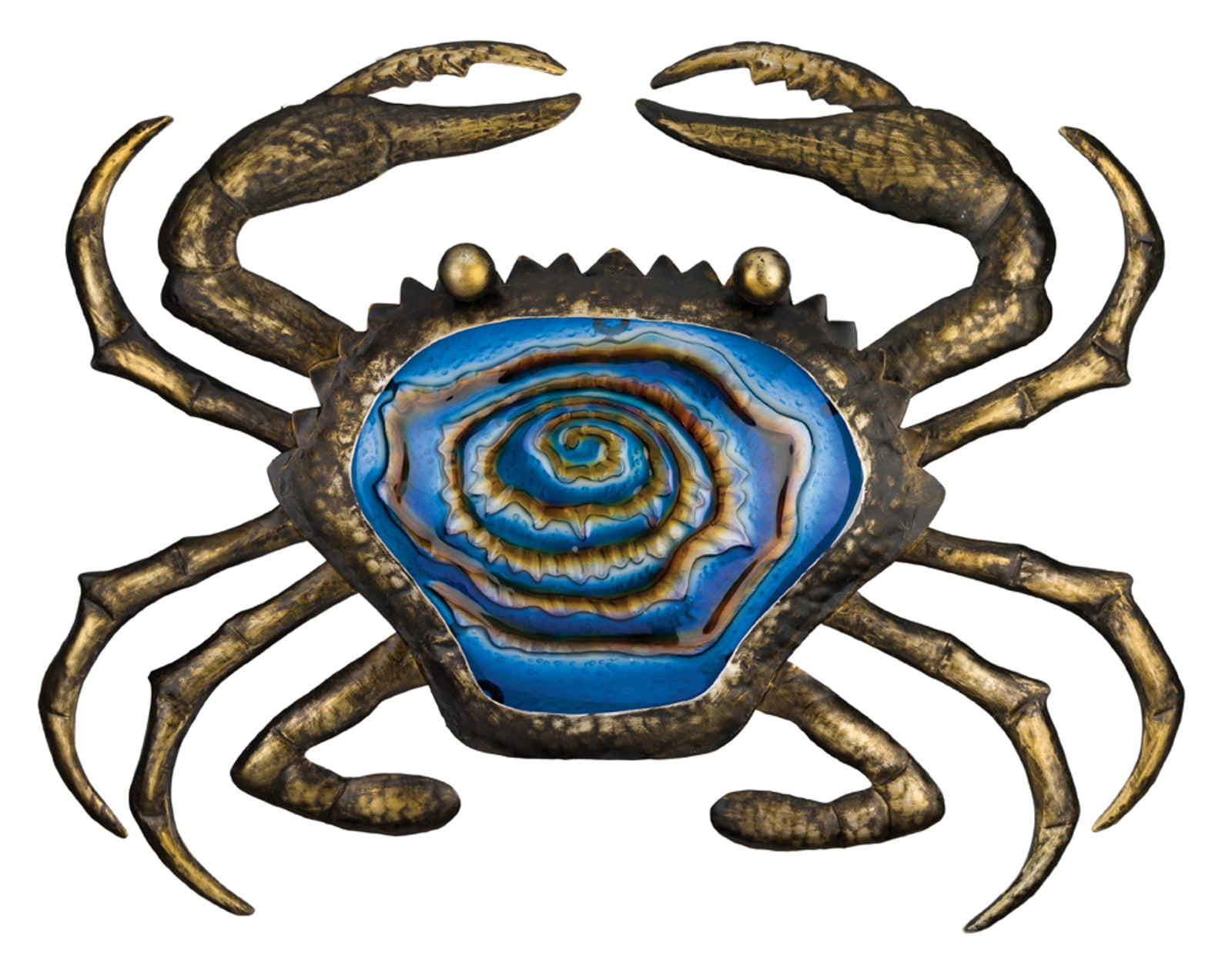 Bronze Blue Crab Metal and Glass Coastal 20 Inch Wall Decor - Walmart.com - Walmart.com