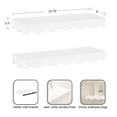 thumbnail image 5 of Kate and Laurel Maida Modern Decorative Wavy Wall Floating Shelves, Set of 2, 24 x 8, White, Functional Scalloped Kitchen and Bathroom Shelves for Above Toilet or Cute Dorm Room Bookshelves, 5 of 9