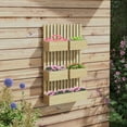 thumbnail image 6 of imerelez 5 Box Raised Garden Bed with Trellis for Vine Flowers & Climbing Plants, 39" Tall Wall-Mounted Wood Planter Box Set with Adjustable Height, Drainage Hole, Natural, 6 of 9