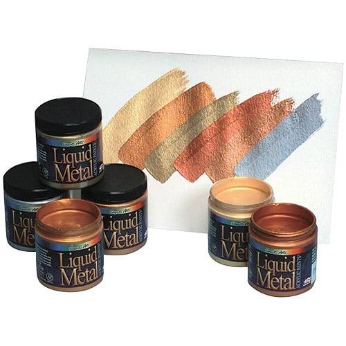 Sargent Art Liquid Metal Acrylics Paint, 8Ounce, Set of 6 Walmart