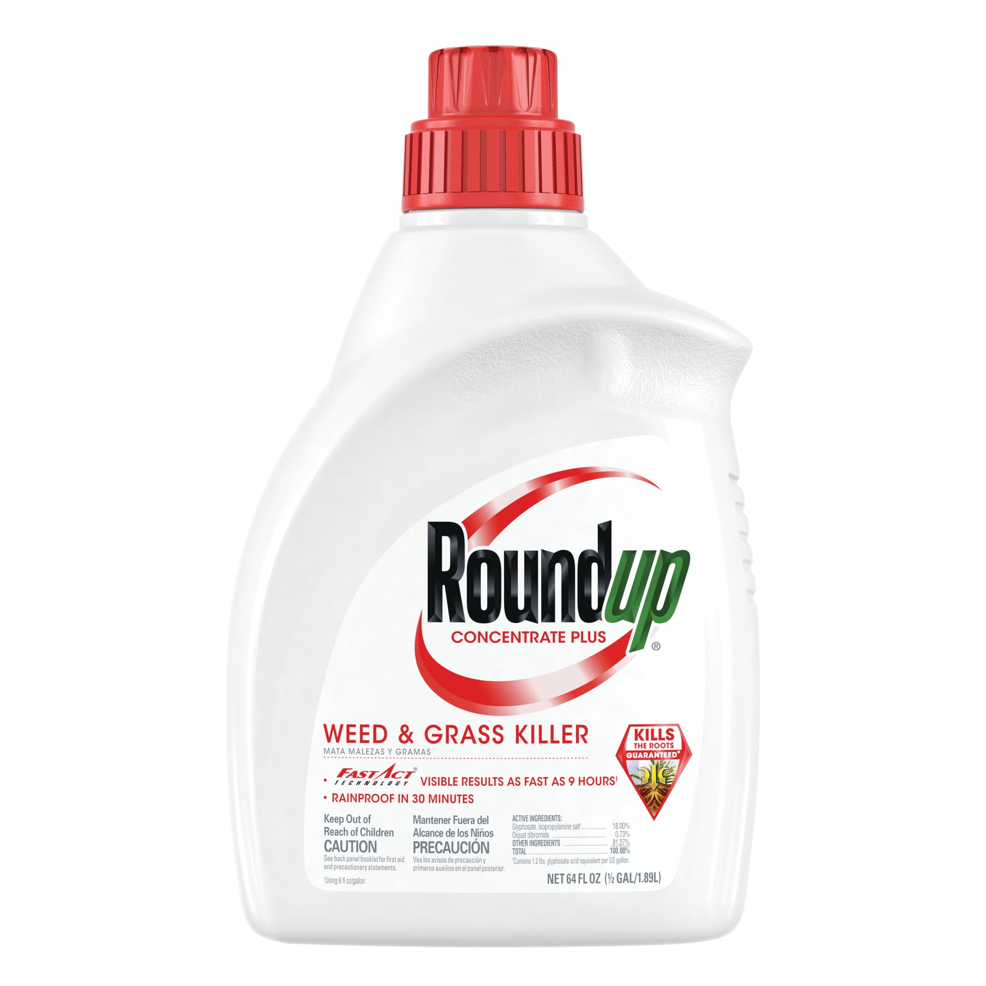 Roundup Concentrate Plus Weed and Grass Killer, 64 oz.